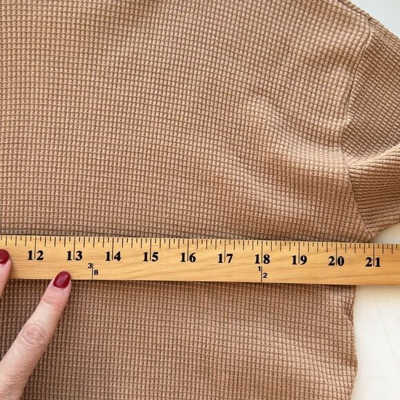 Artizia TNA Waffle Knit Women’s Small Cropped‎ Turtleneck Longsleeve Cozy Camel - Picture 12 of 13